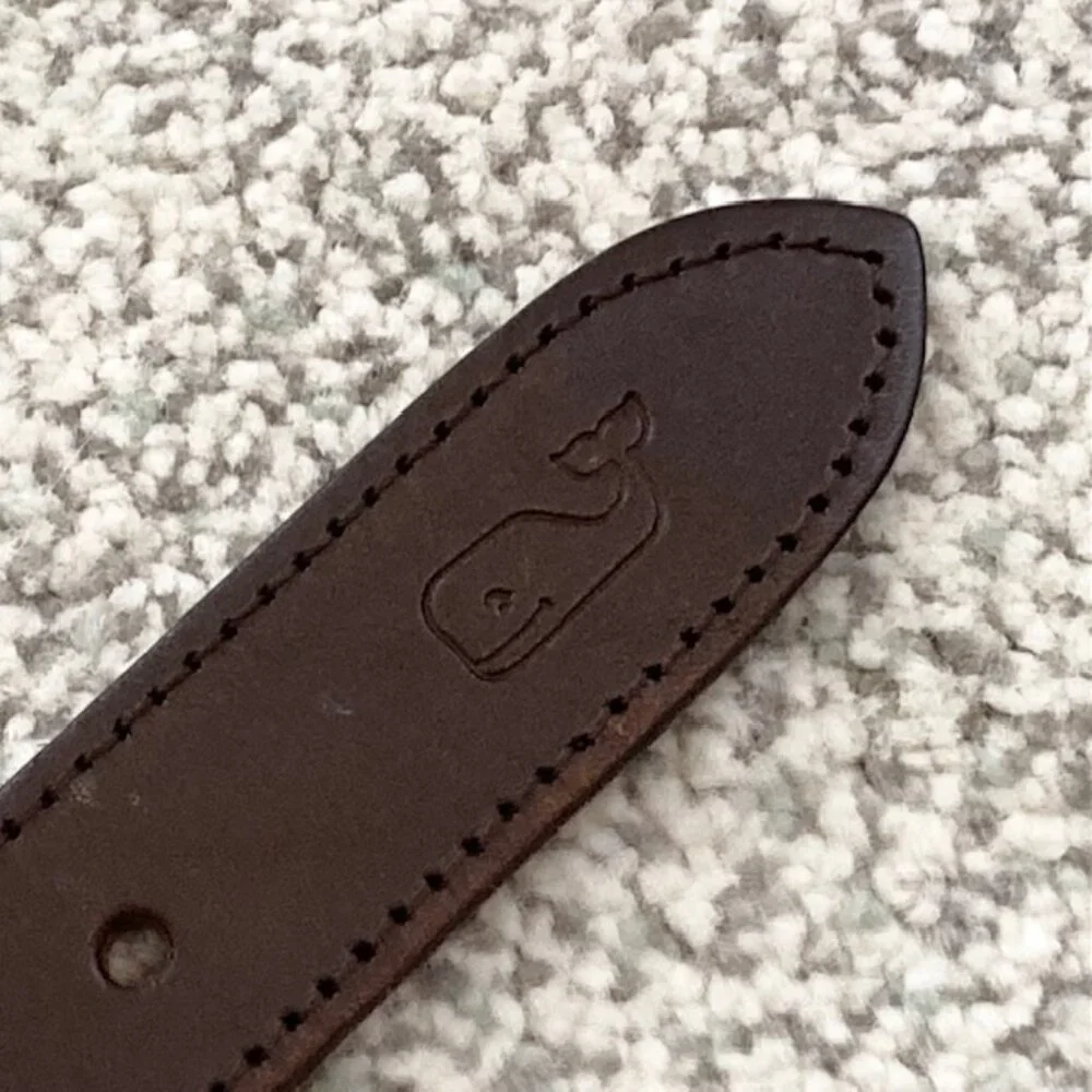 Vineyard Vines Boys Size 30 XL Kentucky Derby Seersucker Leather Bow Tie Belt